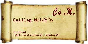 Csillag Milán névjegykártya
